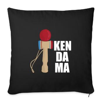 kendama - Sofa pillowcase 17,3'' x 17,3'' (45 x 45 cm) - black - Front