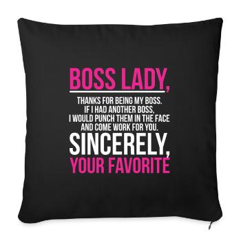 Boss lady national boss day office coworker - Sofa pillowcase 17,3'' x 17,3'' (45 x 45 cm) - black - Front