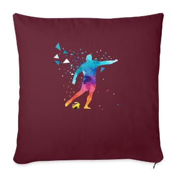 Joueur de foot - Housse de coussin décorative 45 x 45 cm - bordeaux - Devant