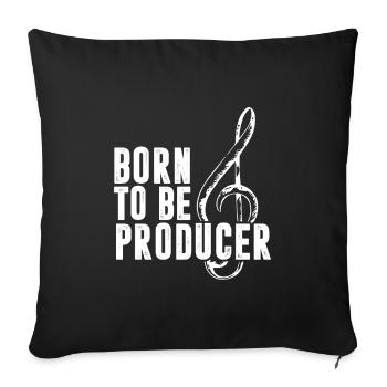 Born as a producer - Sofa pillowcase 17,3'' x 17,3'' (45 x 45 cm) - black - Front