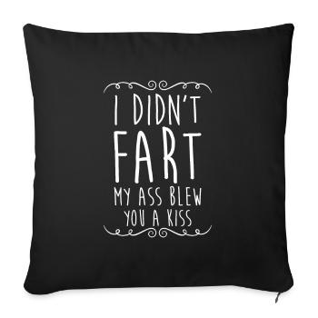 Fart cadeau merde blague péter l'humour - Housse de coussin décorative 45 x 45 cm - noir - Devant