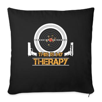 Shooting range for weapons sniper target - Sofa pillowcase 17,3'' x 17,3'' (45 x 45 cm) - black - Front