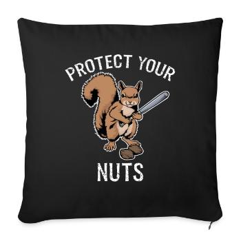 Protect Your Nuts - Sofakissenbezug 45 x 45 cm - Schwarz - Vorne