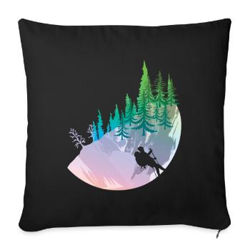 Hiker hiking tour - Sofa pillowcase 17,3'' x 17,3'' (45 x 45 cm) - black - Front