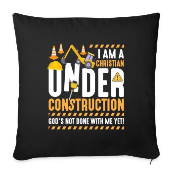Christian god belief religion christ jesus - Sofa pillowcase 17,3'' x 17,3'' (45 x 45 cm) - black - Front