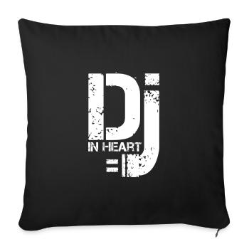DJ au coeur - Housse de coussin décorative 45 x 45 cm - noir - Devant