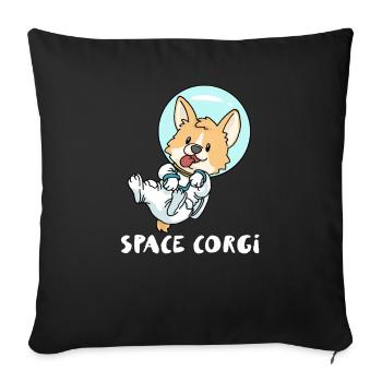 Space Corgi - Sofakissenbezug 45 x 45 cm - Schwarz - Vorne