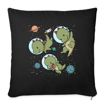 Space Dinosaur - Sofakissenbezug 45 x 45 cm - Schwarz - Vorne
