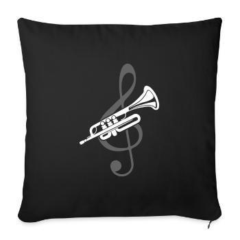 Trumpet beats - Sofa pillowcase 17,3'' x 17,3'' (45 x 45 cm) - black - Front