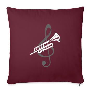 Trompette bat - Housse de coussin décorative 45 x 45 cm - bordeaux - Devant
