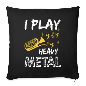 Brass Je joue des musiciens de heavy metal - Housse de coussin décorative 45 x 45 cm - noir - Devant