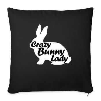 Crazy Bunny Lady - Sofa pillowcase 17,3'' x 17,3'' (45 x 45 cm) - black - Front