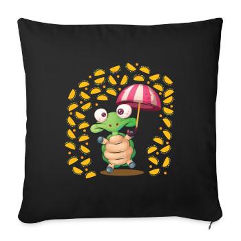 Il pleut des tortues tacos cuisine mexicaine - Housse de coussin décorative 45 x 45 cm - noir - Devant