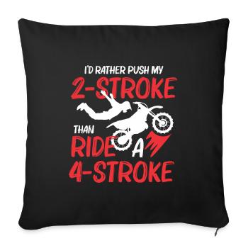 2 stroke MX Motocross Dirtbike Supercross - Sofa pillowcase 17,3'' x 17,3'' (45 x 45 cm) - black - Front