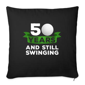 50 years of golfers 50th birthday of golf golfers - Sofa pillowcase 17,3'' x 17,3'' (45 x 45 cm) - black - Front