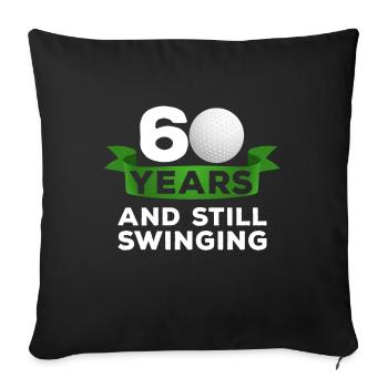 60 years of golfers 60th birthday of golf golfers - Sofa pillowcase 17,3'' x 17,3'' (45 x 45 cm) - black - Front
