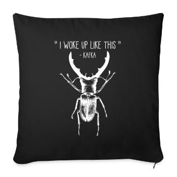 Je me suis réveillé comme ce rat de bibliothèque drôle de Kafka - Housse de coussin décorative 45 x 45 cm - noir - Devant