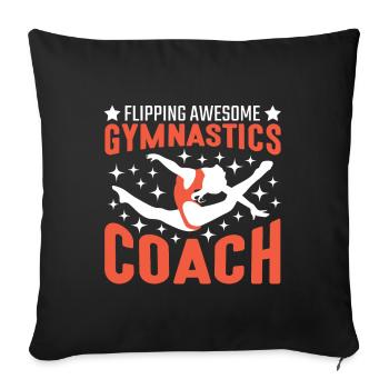 Crazy gymnastics gymnastics gymnastics coach - Sofa pillowcase 17,3'' x 17,3'' (45 x 45 cm) - black - Front