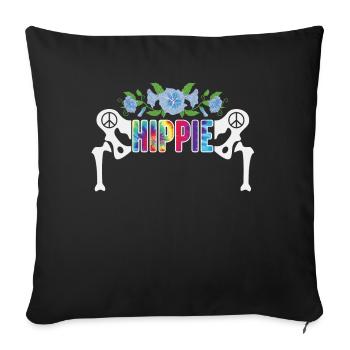 Chirurge de l’articulation de la hanche chirurgicale récupération hippie fleur - Housse de coussin décorative 45 x 45 cm - noir - Devant