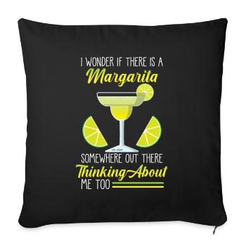 Hilarant Margarita Tequila Drôle de consommation d'alcool - Housse de coussin décorative 45 x 45 cm - noir - Devant