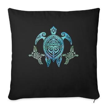 Sea creature Hawaii turtle Tribal Ocean Surfing - Sofa pillowcase 17,3'' x 17,3'' (45 x 45 cm) - black - Front