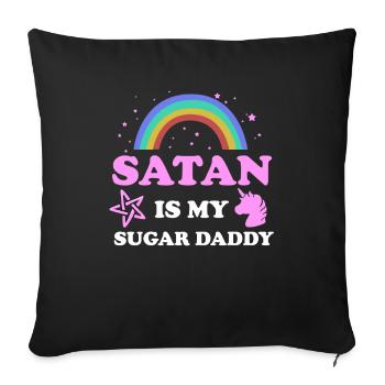 Satan Is My Sugar Daddy - Sofakissenbezug 45 x 45 cm - Schwarz - Vorne