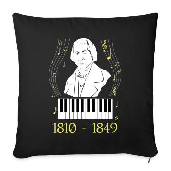 Frederic Chopin - Sofa pillowcase 17,3'' x 17,3'' (45 x 45 cm) - black - Front