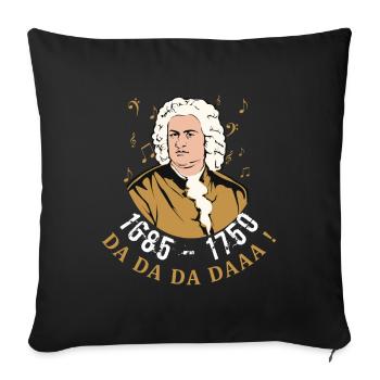 Johann Sebastian Bach - Sofa pillowcase 17,3'' x 17,3'' (45 x 45 cm) - black - Front