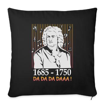 Johann Sebastian Bach - Sofa pillowcase 17,3'' x 17,3'' (45 x 45 cm) - black - Front