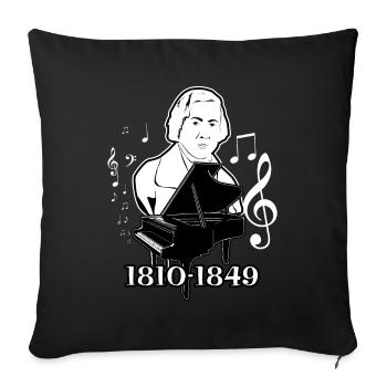 Frederic Chopin - Sofa pillowcase 17,3'' x 17,3'' (45 x 45 cm) - black - Front