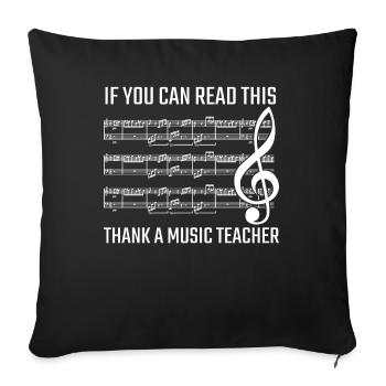 Complicated clef music teacher musician - Sofa pillowcase 17,3'' x 17,3'' (45 x 45 cm) - black - Front