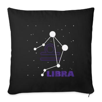Libra zodiac sign - Sofa pillowcase 17,3'' x 17,3'' (45 x 45 cm) - black - Front