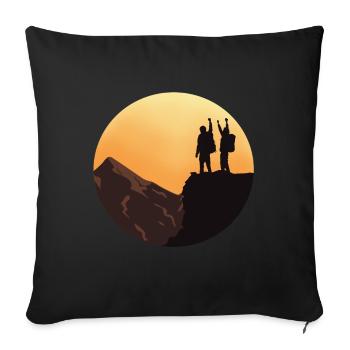 Wanderer Freiheit - Sofakissenbezug 45 x 45 cm - Schwarz - Vorne