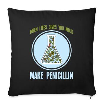 Bactérie de moule de bactéries de science - Housse de coussin décorative 45 x 45 cm - noir - Devant