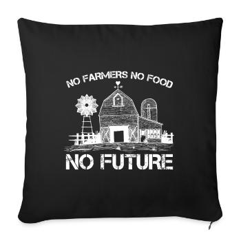 Soutien aux agriculteurs Une agriculture fière - Housse de coussin décorative 45 x 45 cm - noir - Devant