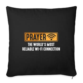 Pasteur chrétien prière jésus foi connexion - Housse de coussin décorative 45 x 45 cm - noir - Devant
