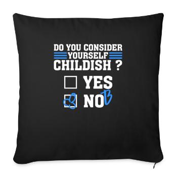 Funny saying childish penis gift - Sofa pillowcase 17,3'' x 17,3'' (45 x 45 cm) - black - Front