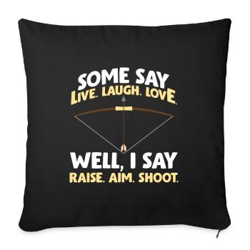 Tir à l'arc cible archer drôle - Housse de coussin décorative 45 x 45 cm - noir - Devant