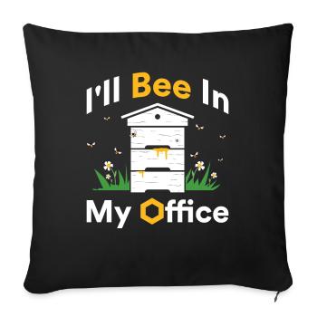 Apiculteur abeilles abeille miel cadeau - Housse de coussin décorative 45 x 45 cm - noir - Devant