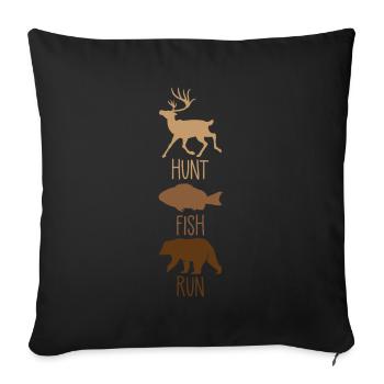 Jagd Angeln Bär Outdoor Wildnis Camping - Sofakissenbezug 45 x 45 cm - Schwarz - Vorne