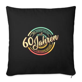 60e anniversaire 1960 60 ans cadeau idée cadeau - Housse de coussin décorative 45 x 45 cm - noir - Devant