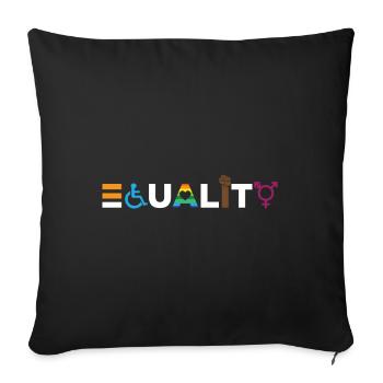 Equality human rights equal rights - Sofa pillowcase 17,3'' x 17,3'' (45 x 45 cm) - black - Front