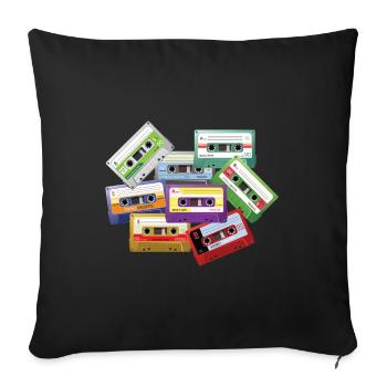 Stereo cassette mixtape radio 80s 90s music - Sofa pillowcase 17,3'' x 17,3'' (45 x 45 cm) - black - Front