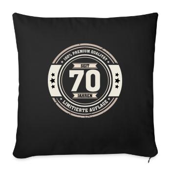 70. Geburtstag 70 Jahre Geburtstagsgeschenk - Sofakissenbezug 45 x 45 cm - Schwarz - Vorne