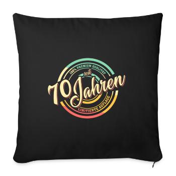 70. Geburtstag 70 Jahre Geburtstagsgeschenk - Sofakissenbezug 45 x 45 cm - Schwarz - Vorne