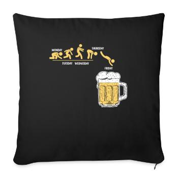 Bier Woche Durstiger Freitag Alkohol Wochenende - Sofakissenbezug 45 x 45 cm - Schwarz - Vorne