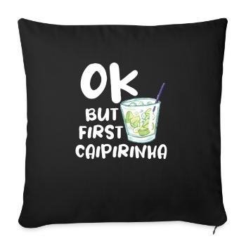 Caipirinha cocktail barman boire Humour - Housse de coussin décorative 45 x 45 cm - noir - Devant