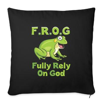 Frog catch god faith christian love - Sofa pillowcase 17,3'' x 17,3'' (45 x 45 cm) - black - Front