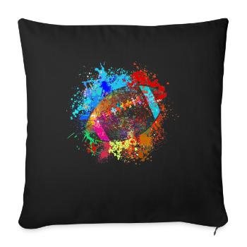 Colorful american football splash design - Sofa pillowcase 17,3'' x 17,3'' (45 x 45 cm) - black - Front