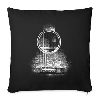 Instrument de musique rock guitare acoustique vintage - Housse de coussin décorative 45 x 45 cm - noir - Devant